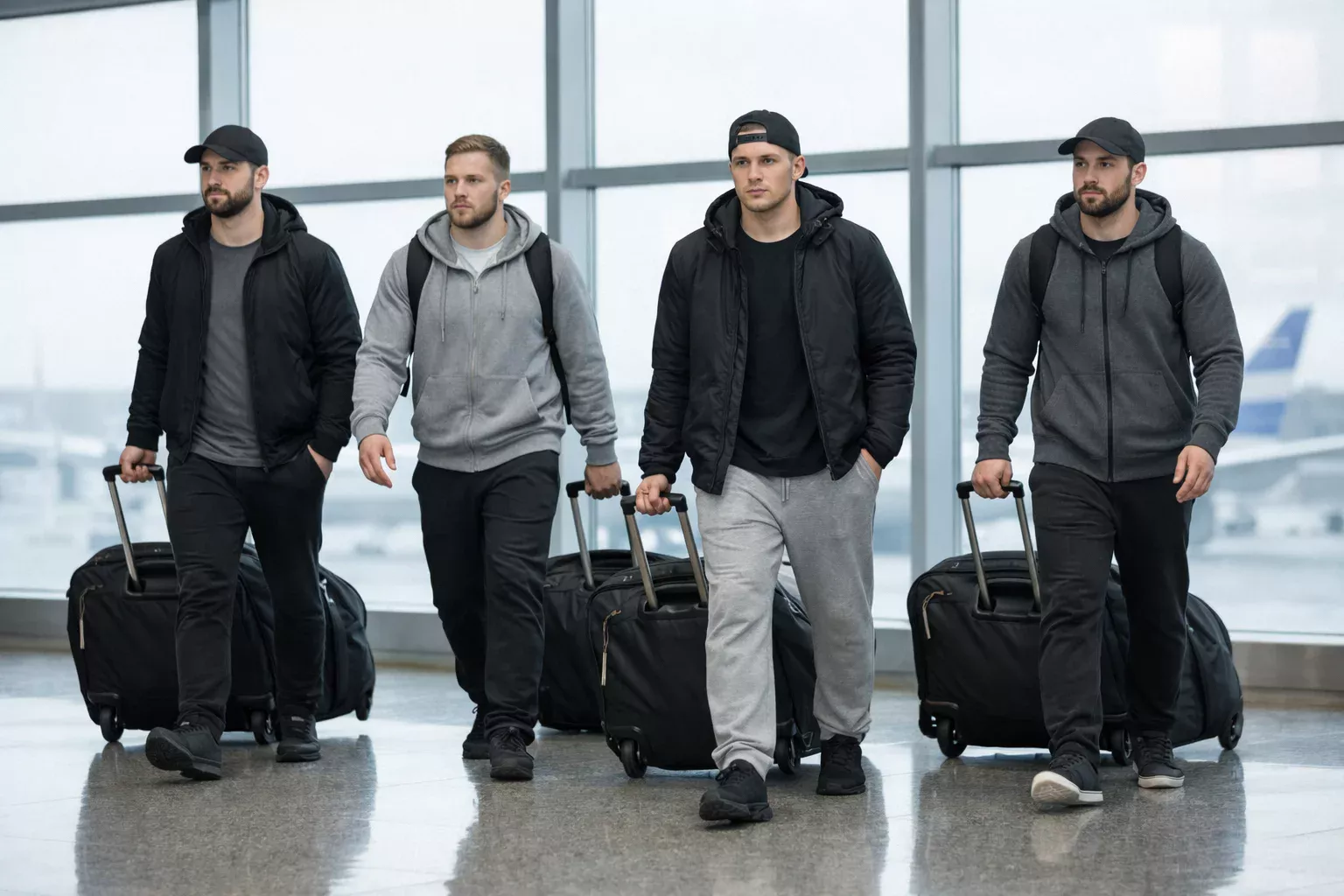 NHL team traveling through airport before away game
